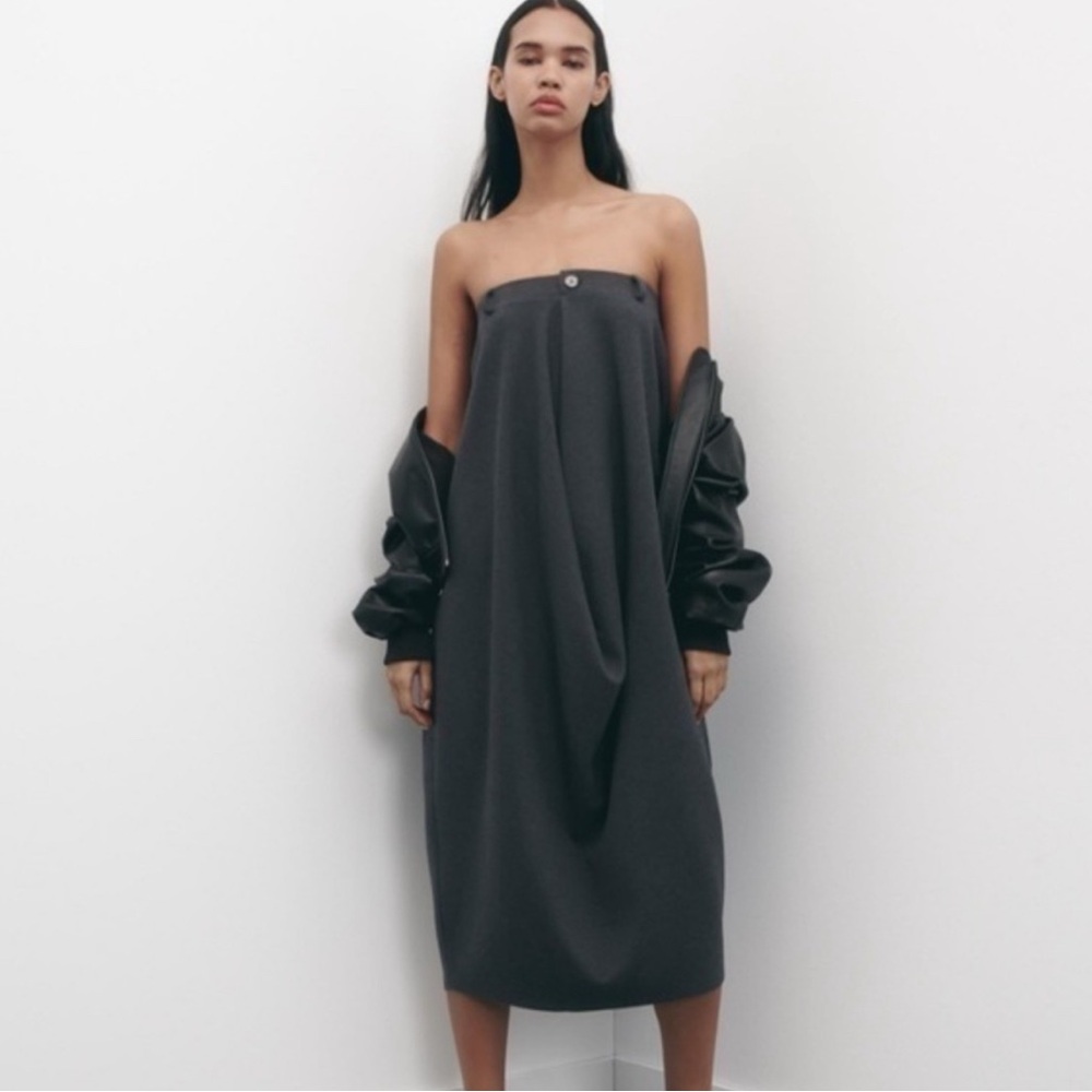 New!!  Zara Ruched Strapless Dress